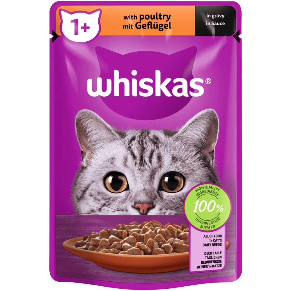 WHISKAS® 1+ Geflügel in Sauce, 85g - 1