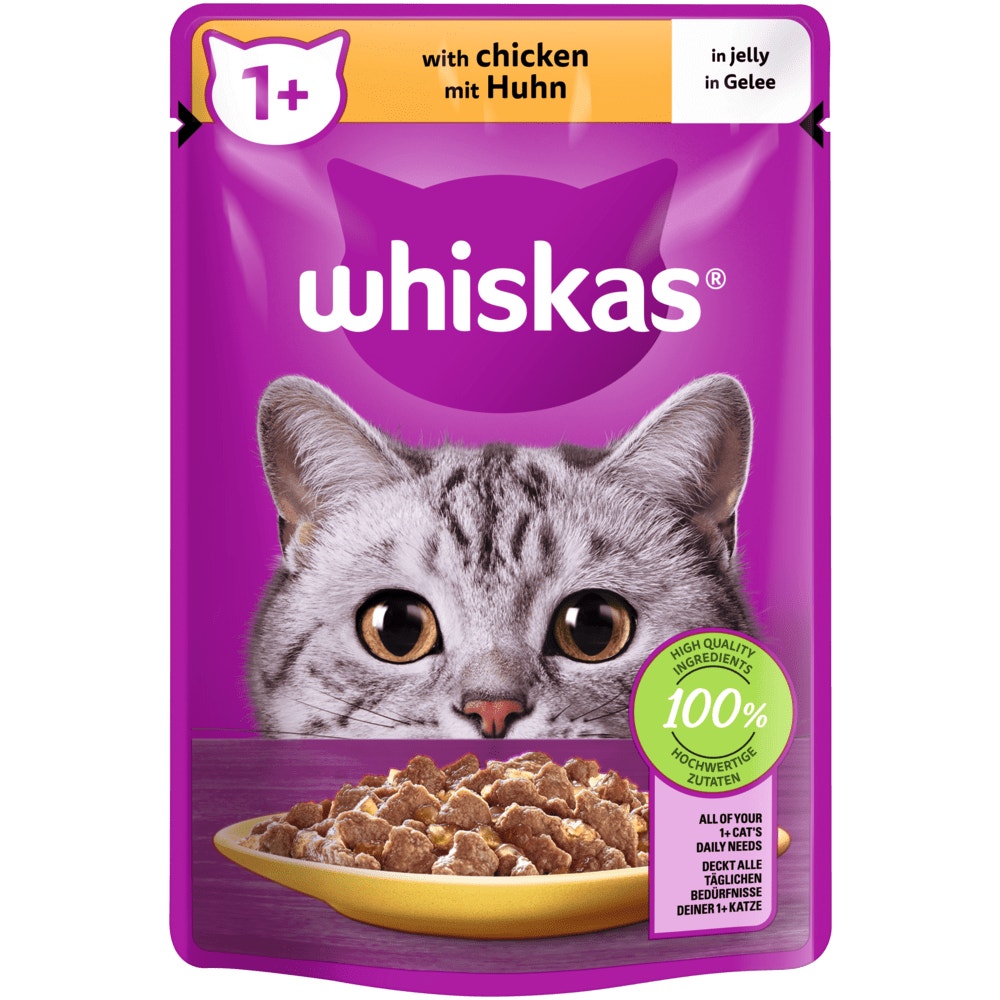 WHISKAS® 1+ Huhn in Gelee, 85g - 1