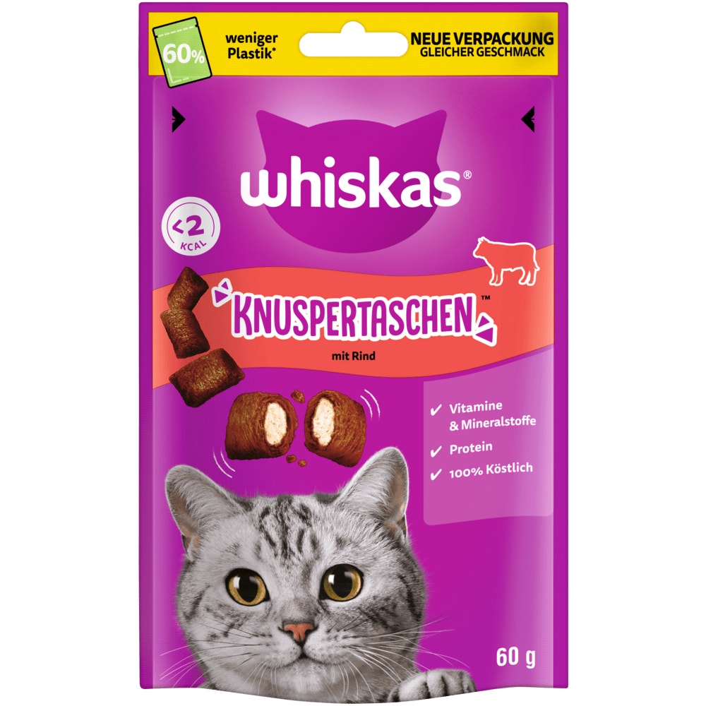 WHISKAS® KNUSPERTASCHEN™ Rind, 60g - 1