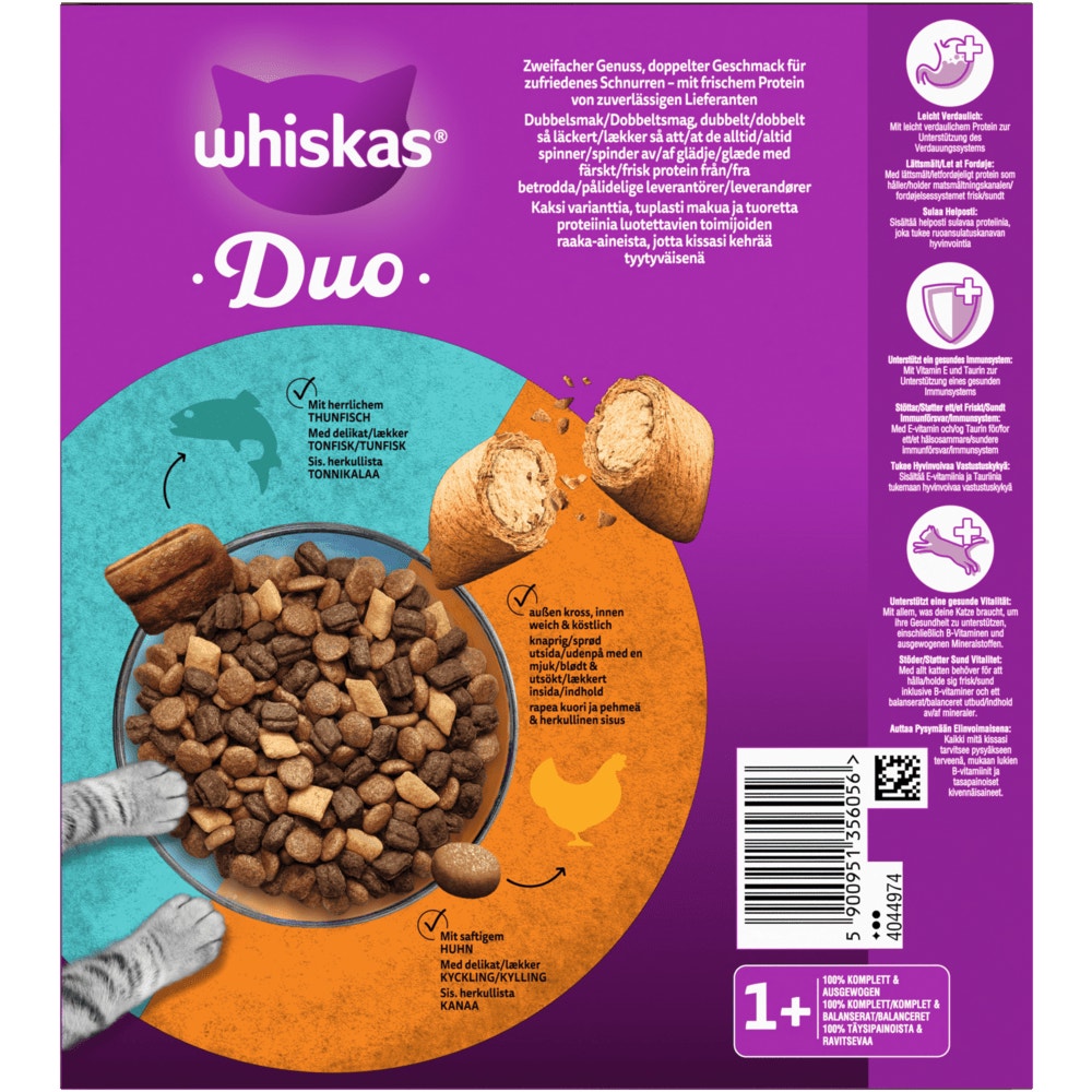 WHISKAS® Duo 1+ Surf & Turf, 800g, 1,9 & 7 kg - 2