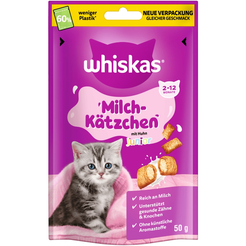 WHISKAS® Milch-Kätzchen Junior Huhn, 50g - 1