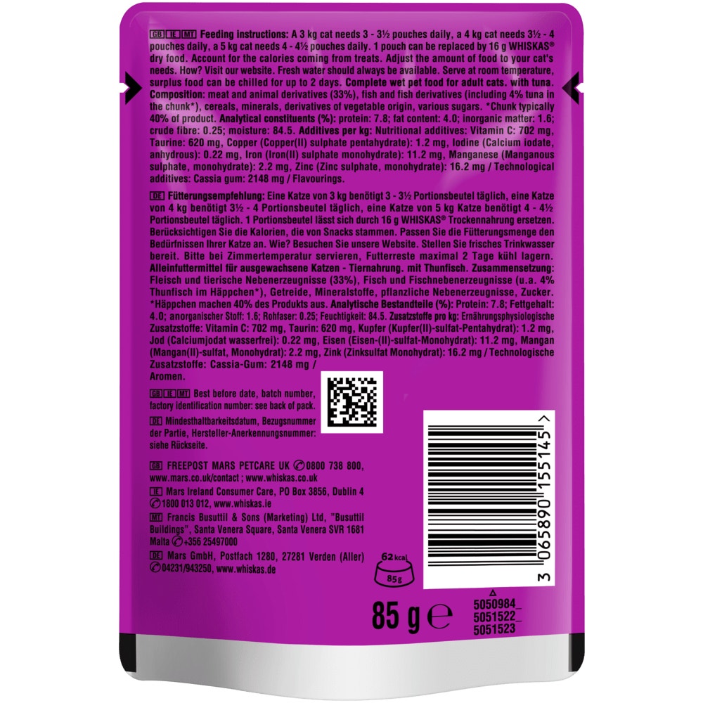 WHISKAS® 1+ Thunfisch in Gelee, 85g - 2