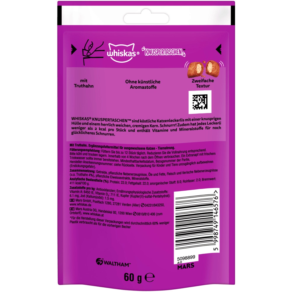 WHISKAS® KNUSPERTASCHEN™ Truthahn, 60g - 2