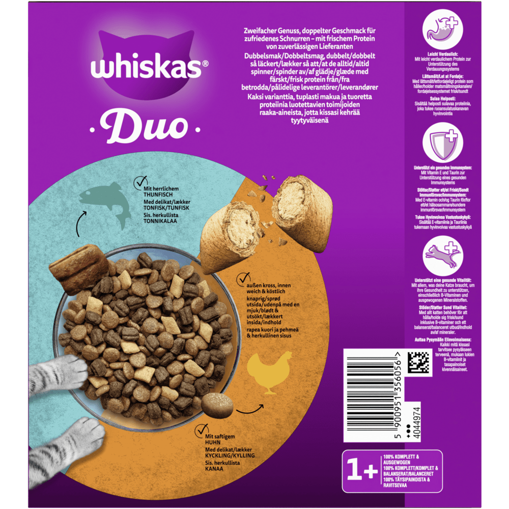 WHISKAS® Duo 1+ Surf & Turf, 800g, 1,9 & 7 kg - 2