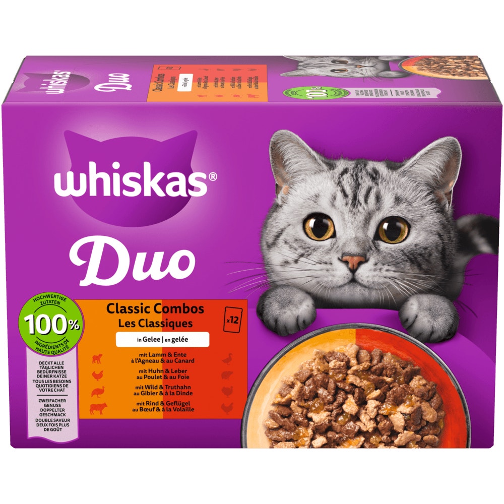 WHISKAS® Duo Classic Combos in Gelee, Multipack 12 x 85g - 1