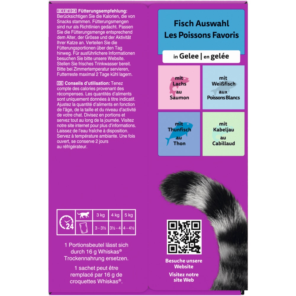 WHISKAS® 1+ Fisch Auswahl in Gelee, 12, 24, 40, 48 & 80 x 85g - 3