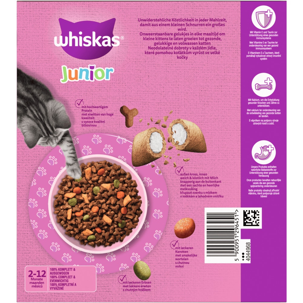 WHISKAS® Junior Huhn, Trockenfutter, 800g, 1,9kg & 7kg - 3