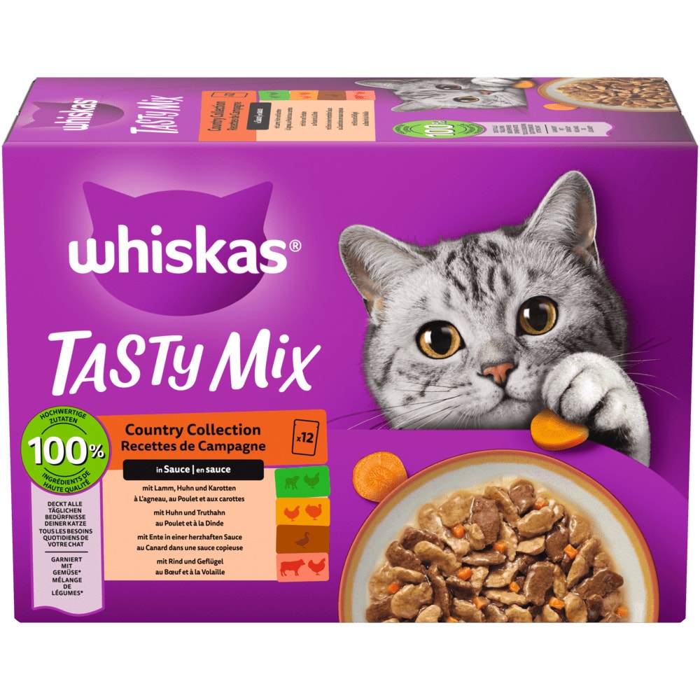 WHISKAS® Tasty Mix Country Collection in Sauce 12 & 24 x 85g - 1