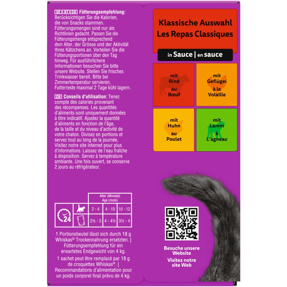 WHISKAS® Junior Klassische Auswahl in Sauce, Multipack 12 x 85g - 3